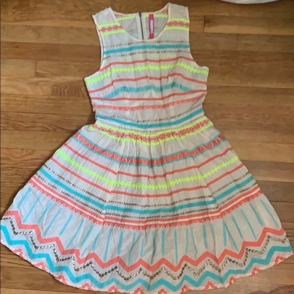 NWOT Neon striped patterned dress.